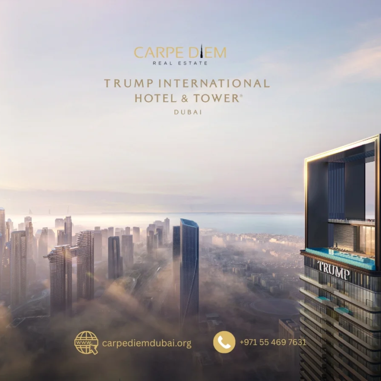 Trump International Hotel & Tower Dubai exterior view from Sheikh Zayed Road
