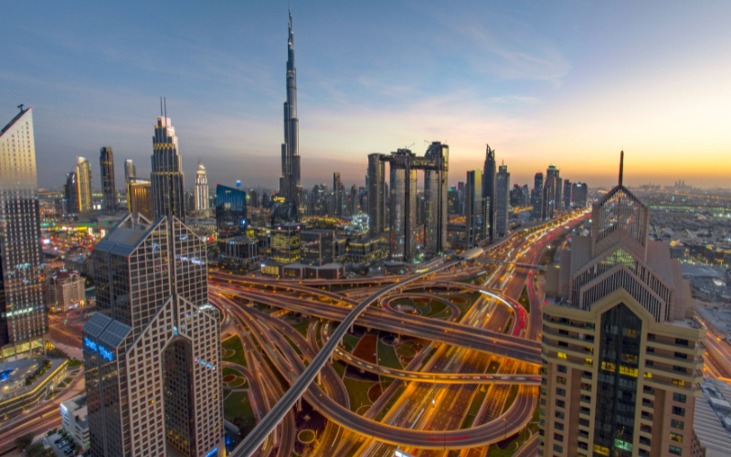 Dubai skyline view 2025