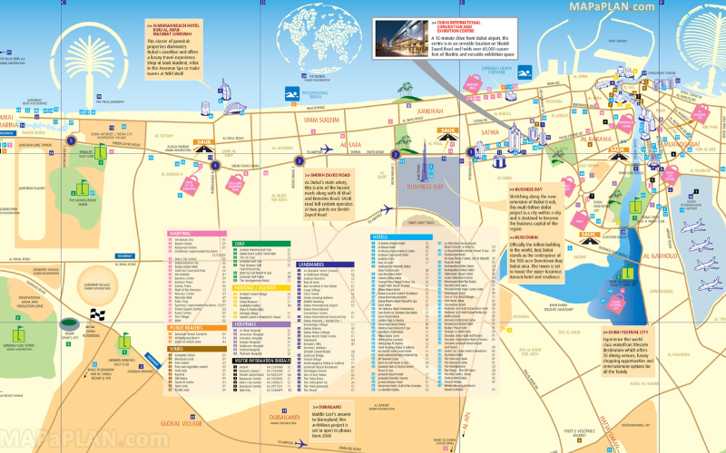 Map showing real estate hotspots in Dubai